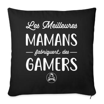Les meilleures mamans fabriquent des gamers humour - Housse de coussin décorative 45 x 45 cm - noir - Devant