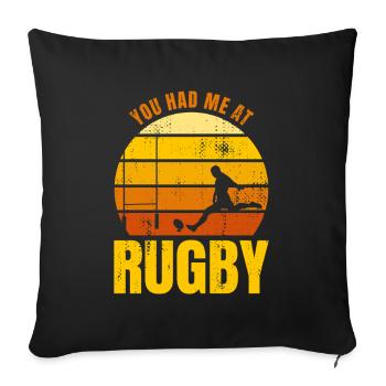 Rugby saying - Sofa pillowcase 17,3'' x 17,3'' (45 x 45 cm) - black - Front