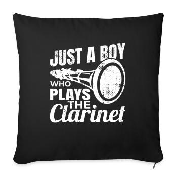 Clarinette masculine - Housse de coussin décorative 45 x 45 cm - noir - Devant