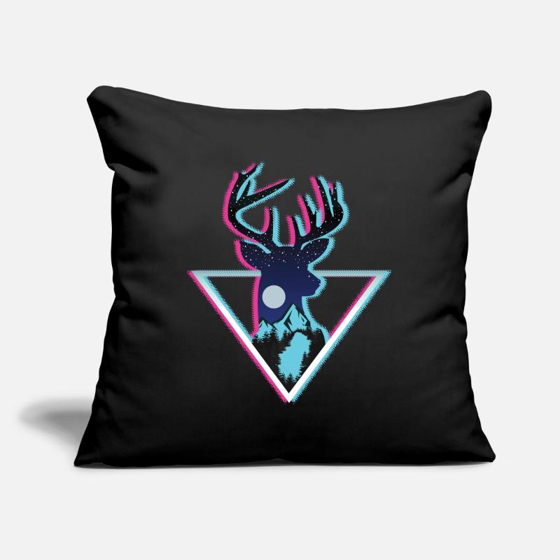 Cosmic Deer Mountain Neon Triangle Art Sofa pillowcase 17,3'' x 17,3'' (45 x 45 cm)
