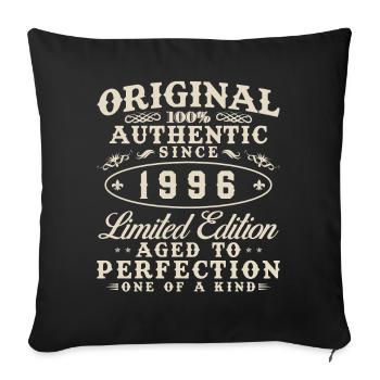 1996 Vintage Cadeau D'anniversaire Homme Femme - Housse de coussin décorative 45 x 45 cm - noir - Devant