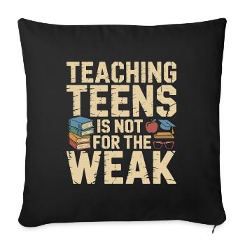 Enseignant de lycée enseignant aux adolescents - Housse de coussin décorative 45 x 45 cm - noir - Devant
