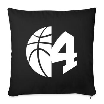 NR. 4 BASKETBALL NUMMER 4 BASKETBALL 4. GEBURTSTAG - Sofakissenbezug 45 x 45 cm - Schwarz - Vorne