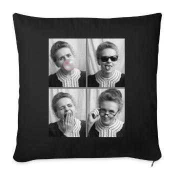Marie Curie Fotostreifen - Sofakissenbezug 45 x 45 cm - Schwarz - Vorne