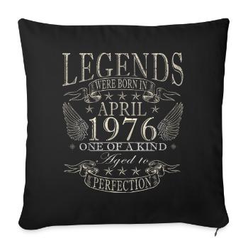 April 1976 Retro April 1976 Birthday Gift - Sofa pillowcase 17,3'' x 17,3'' (45 x 45 cm) - black - Front