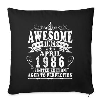 April 1986 April 1986 - Sofa pillowcase 17,3'' x 17,3'' (45 x 45 cm) - black - Front