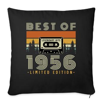 1956 Vintage Rétro Cadeau D'anniversaire - Housse de coussin décorative 45 x 45 cm - noir - Devant