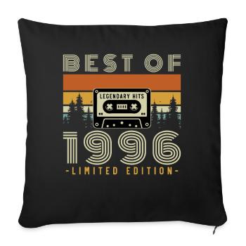 1996 Vintage Rétro Cadeau D'anniversaire - Housse de coussin décorative 45 x 45 cm - noir - Devant