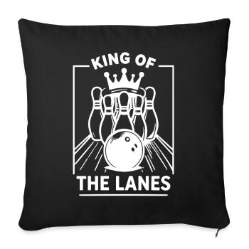 Bowling Kegeln King of the Lanes Sport Champion - Sofakissenbezug 45 x 45 cm - Schwarz - Vorne