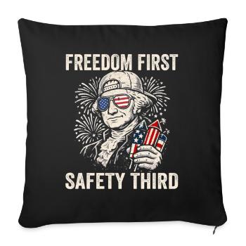 La liberté d’abord, la sécurité en troisième place, quoi - Housse de coussin décorative 45 x 45 cm - noir - Devant