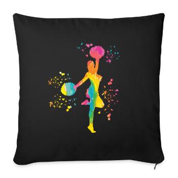 Cheerleader Cheer Mom Cheerleading - Sofa pillowcase 17,3'' x 17,3'' (45 x 45 cm) - black - Front