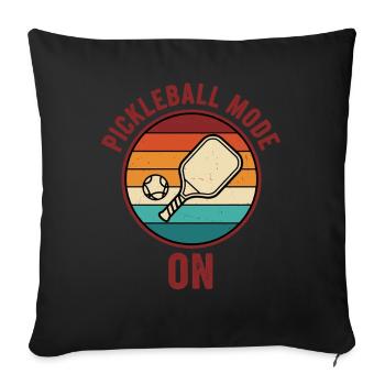 Mode Pickleball sur le jeu Drôle de Joueur Pickle Ball - Housse de coussin décorative 45 x 45 cm - noir - Devant