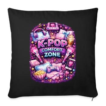 K Pop Comfort Zone - Sofakissenbezug 45 x 45 cm - Schwarz - Vorne