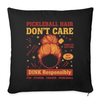 Pickleball Funny Player Pickle Ball Love - Sofa pillowcase 17,3'' x 17,3'' (45 x 45 cm) - black - Front