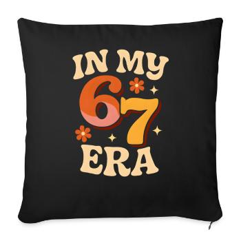 Dans mon mème d’humour italien de la pourriture cervementale de l’ère 67 des Six Sept - Housse de coussin décorative 45 x 45 cm - noir - Devant