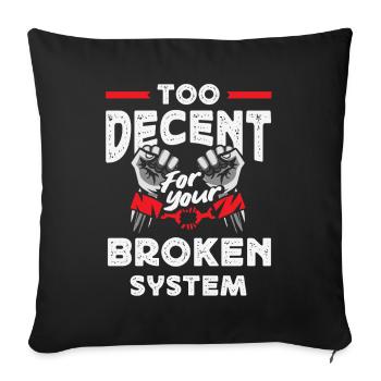 radicalized by fundamental - Sofa pillowcase 17,3'' x 17,3'' (45 x 45 cm) - black - Front