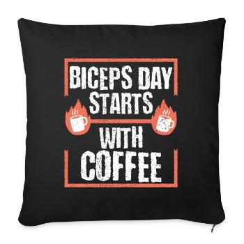 Biceps Bicep Training Bodybuilder Gym - Sofa pillowcase 17,3'' x 17,3'' (45 x 45 cm) - black - Front
