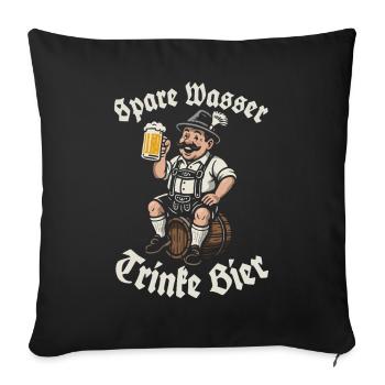 Save Water, Drink Beer - Beer Drinker - Saying - Sofa pillowcase 17,3'' x 17,3'' (45 x 45 cm) - black - Front