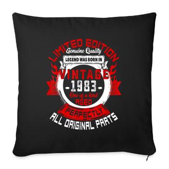 Vintage 1983 Oneofakind Badge - Sofa pillowcase 17,3'' x 17,3'' (45 x 45 cm) - black - Front