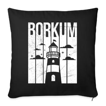 Borkum Island BORKUM North Sea Holiday Funny - Sofa pillowcase 17,3'' x 17,3'' (45 x 45 cm) - black - Front