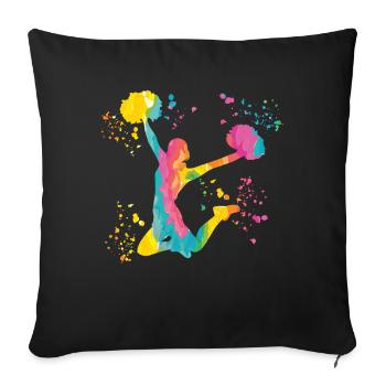 Cheerleader Cheer Mom Cheerleading - Sofa pillowcase 17,3'' x 17,3'' (45 x 45 cm) - black - Front