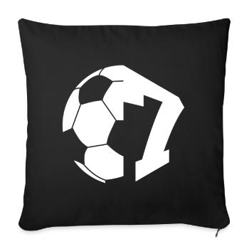 NR. 7 FUßBALLER NUMMER 7 FUßBALL 7. GEBURTSTAG - Sofakissenbezug 45 x 45 cm - Schwarz - Vorne