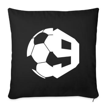 NR. 9 FUßBALLER NUMMER 9 FUßBALL 9. GEBURTSTAG - Sofakissenbezug 45 x 45 cm - Schwarz - Vorne