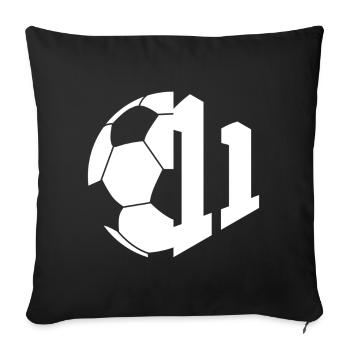 NON. 11E FOOTBALLEUR NUMÉRO 11 FOOTBALL 11E ANNIVERSAIRE - Housse de coussin décorative 45 x 45 cm - noir - Devant