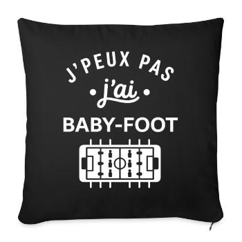 J'peux pas j'ai baby-foot - Housse de coussin décorative 45 x 45 cm - noir - Devant