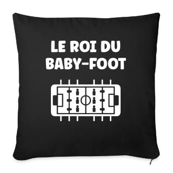 Roi du Babyfoot sur Table - Housse de coussin décorative 45 x 45 cm - noir - Devant