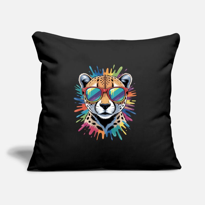 Bunter Gepard Wasserfarben Spritzer Graffiti Sofakissenbezug 45 x 45 cm