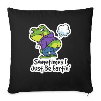 Giggle Frog Hoodie Saying - Sofa pillowcase 17,3'' x 17,3'' (45 x 45 cm) - black - Front