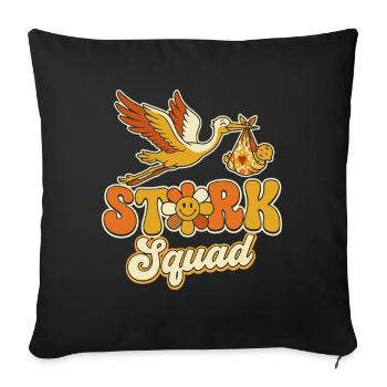Storch Squad Retro Stil - Sofakissenbezug 45 x 45 cm - Schwarz - Vorne
