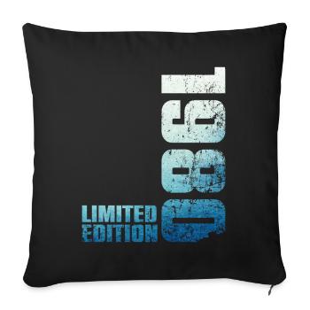 46ème Anniversaire Homme Femme 46 ans 1980 Cadeau - Housse de coussin décorative 45 x 45 cm - noir - Devant
