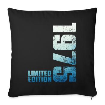 51ème Anniversaire Homme Femme 51 ans 1975 Cadeau - Housse de coussin décorative 45 x 45 cm - noir - Devant