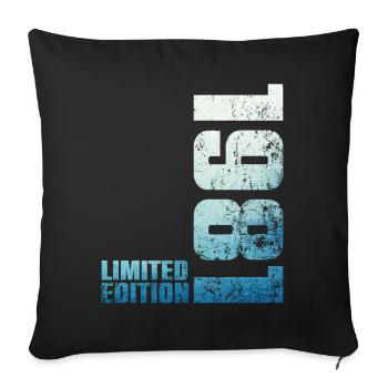 45ème Anniversaire Homme Femme 45 ans 1981 Cadeau - Housse de coussin décorative 45 x 45 cm - noir - Devant