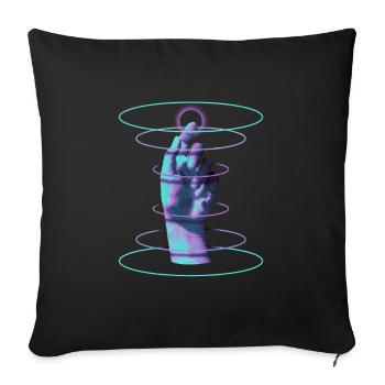 Techno Hand Hypnotic Rave DJ - Techno Music - Sofa pillowcase 17,3'' x 17,3'' (45 x 45 cm) - black - Front