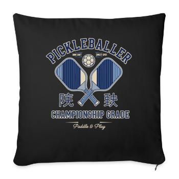 Pickleball Funny Player Love Pickleball Court - Sofa pillowcase 17,3'' x 17,3'' (45 x 45 cm) - black - Front