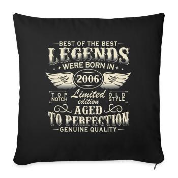Cadeau d’anniversaire Legends 2006 Vintage 2006 - Housse de coussin décorative 45 x 45 cm - noir - Devant