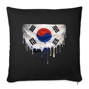 Dripping Korean flag - Sofa pillowcase 17,3'' x 17,3'' (45 x 45 cm) - black - Front