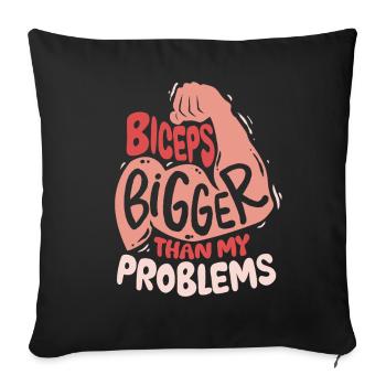 Biceps Bicep Training Bodybuilder Gym - Sofa pillowcase 17,3'' x 17,3'' (45 x 45 cm) - black - Front