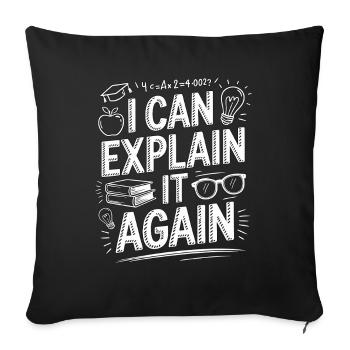 Eh bien, professeur d’école, je peux expliquer la carrière d’enseignant - Housse de coussin décorative 45 x 45 cm - noir - Devant