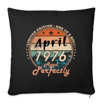 Année du jubilé avril 1976 - Housse de coussin décorative 45 x 45 cm - noir - Devant