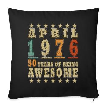 Année du jubilé avril 1976 - Housse de coussin décorative 45 x 45 cm - noir - Devant