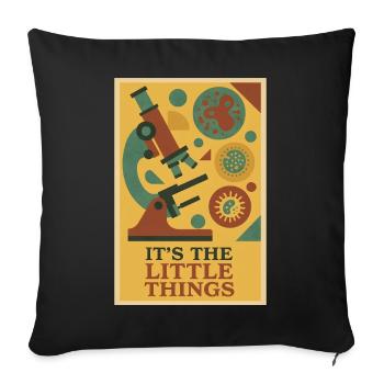 The Little Things | Microbiology Microscope - Sofa pillowcase 17,3'' x 17,3'' (45 x 45 cm) - black - Front