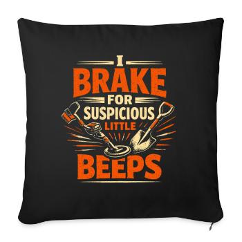 Je freine pour les bips | Humour incisif - Housse de coussin décorative 45 x 45 cm - noir - Devant