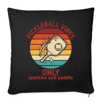 Pickleball Funny Player Love Pickleball Paddles - Sofa pillowcase 17,3'' x 17,3'' (45 x 45 cm) - black - Front