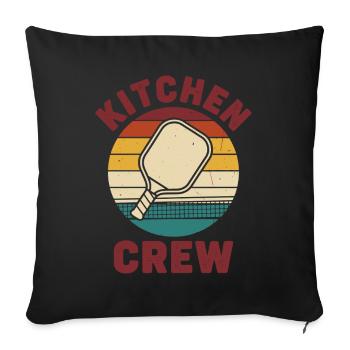 Pickleball : Joueur drôle de Kitchen Crew Love - Housse de coussin décorative 45 x 45 cm - noir - Devant
