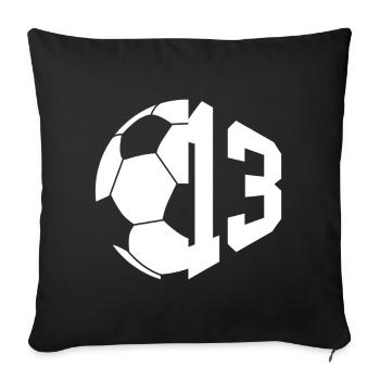 NR. 13 FUßBALLER NUMMER 13 FUßBALL 13. GEBURTSTAG - Sofakissenbezug 45 x 45 cm - Schwarz - Vorne