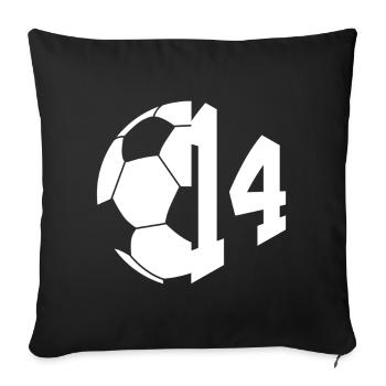 NON. 14 FOOTBALLEUR NUMÉRO 14 FOOTBALL 14E ANNIVERSAIRE - Housse de coussin décorative 45 x 45 cm - noir - Devant